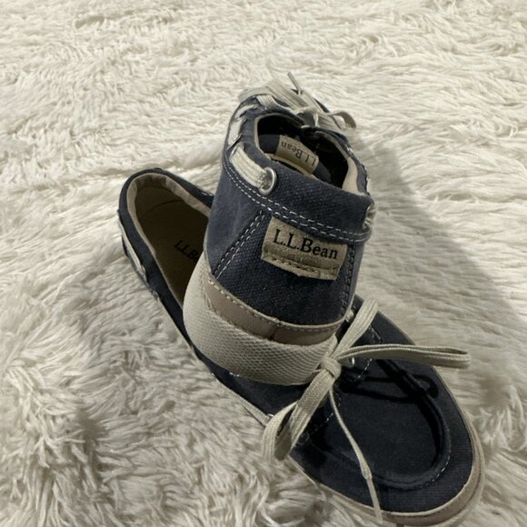 LL Bean womens 7.5 Medium comfort boat shoes blue tie preppy timeless - Picture 7 of 10